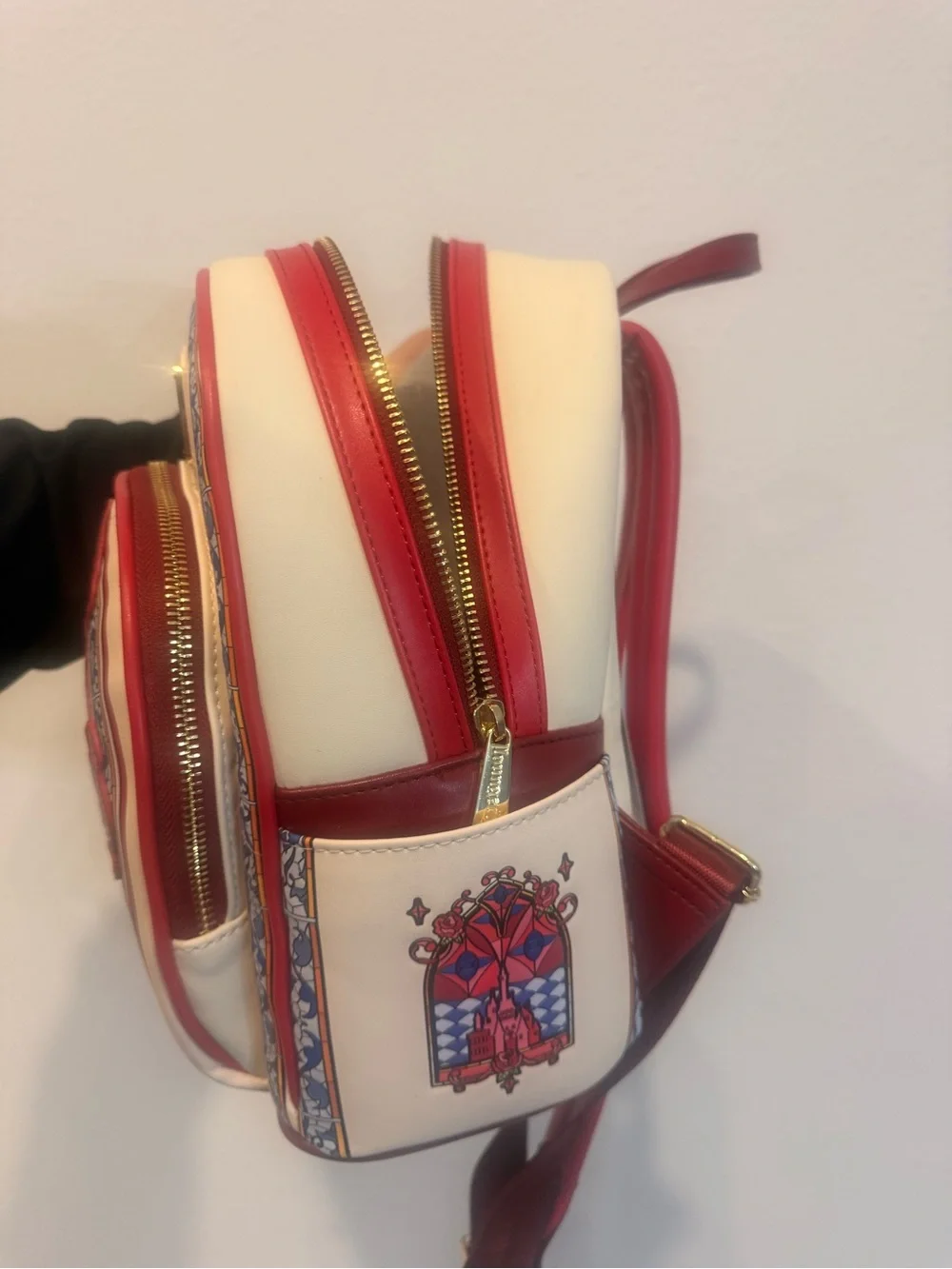 Loungefly Disney Belle Red, Cream & Yellow Mini Backpack